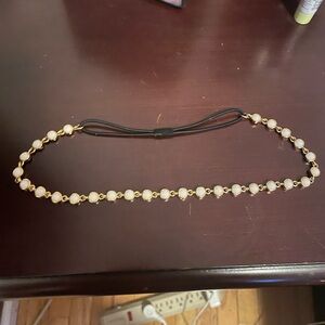 tasha Gold & White chain headband